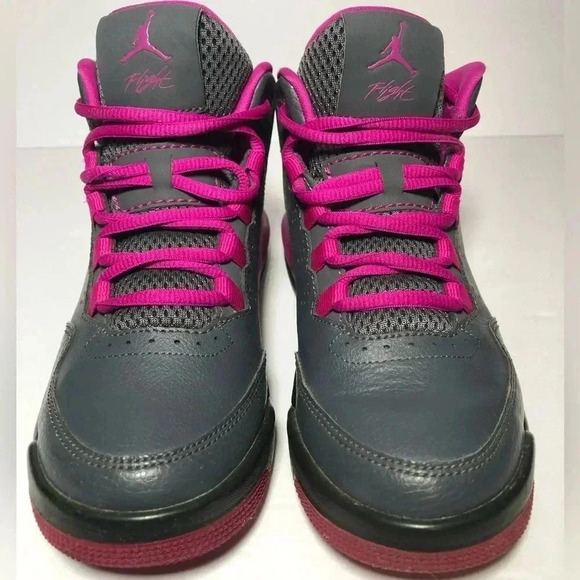 Jordan Flight Origin 2 GG Grey & Fuchsia Shoes - Picture 2 of 10